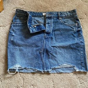 Distressed Jean Skirt